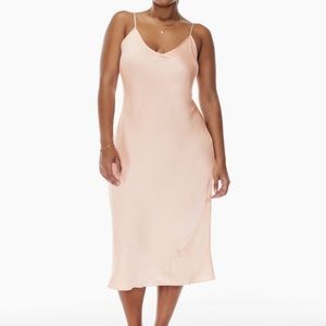 NWT Aritzia Size Small Slip Midi Dress (Coral Blush)